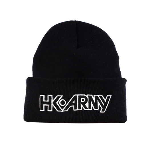 Black beanie with 'HK ARMY' logo on a white background