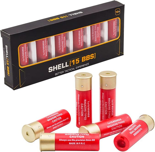 Airsoft Shotgun Shells for Multi & Single Shot 15 Round  - 6 Pack